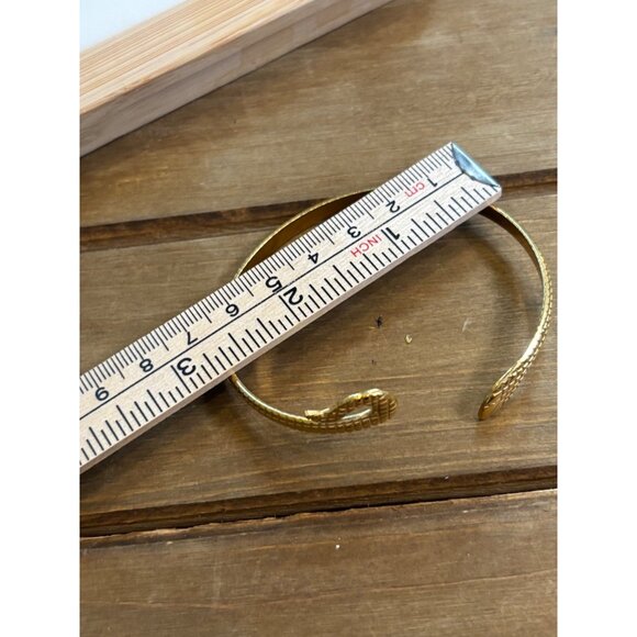 Vintage Gold Plated Snake Cuff Bracelet - Picture 6 of 9